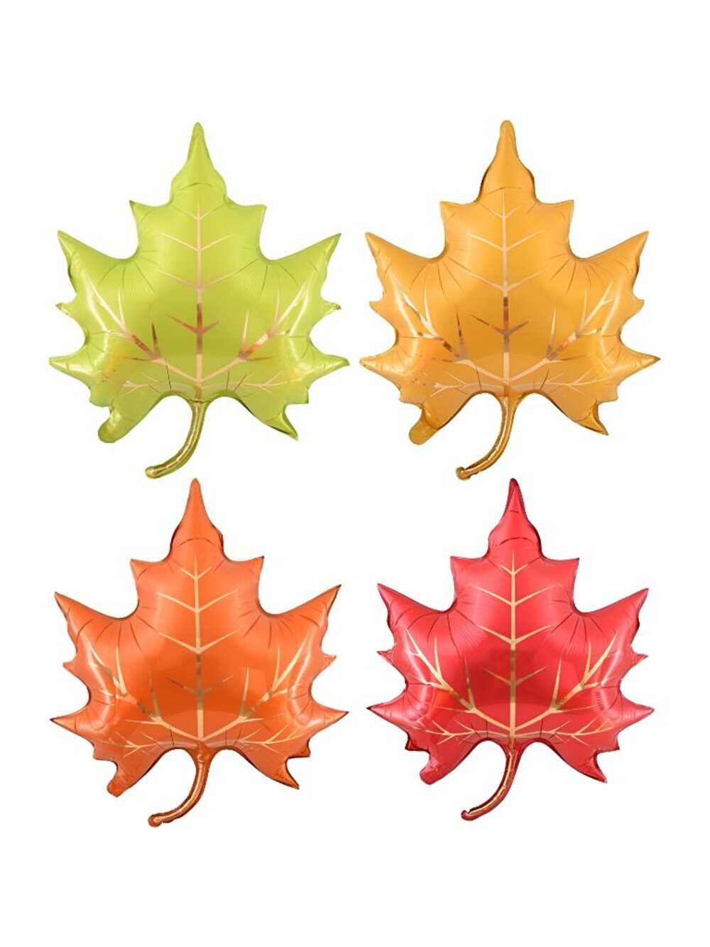 Fall Balloons Maple Leaf Foil Balloons 4Pcs Large Autumn Leaves
